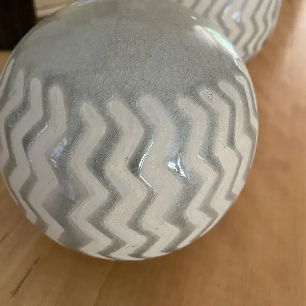 Pier 1 Ceramic Cylinder Ball Decor
